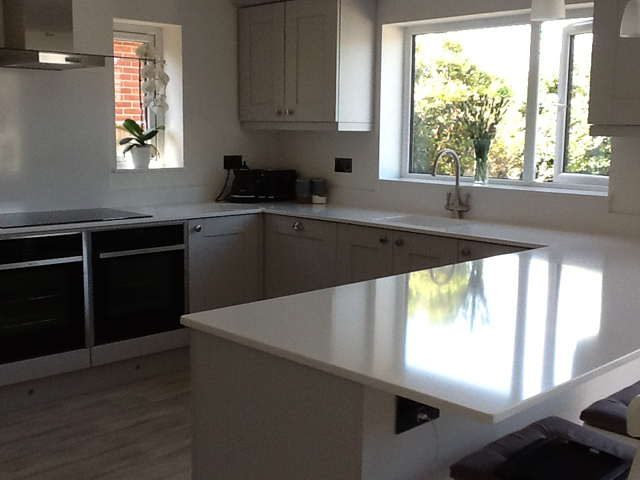 kitchen and white work top